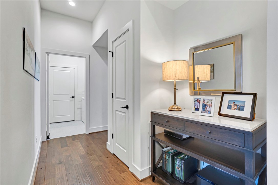 308 Pershing Avenue Clemson, SC 29631 - Photo 11 of 31 This elegant entry hall features rich hardwood flooring, leading to well-appointed interior spaces.