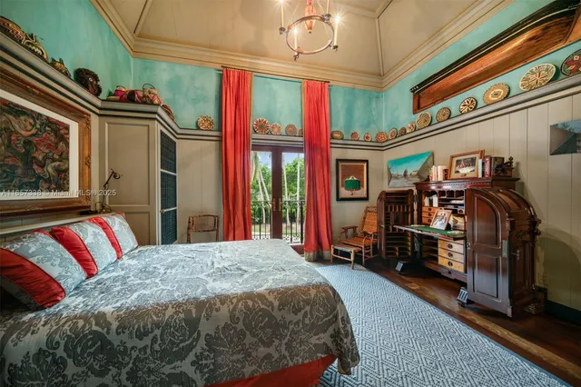 a bed room with a bed and a window