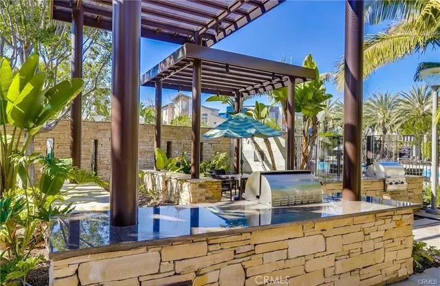 a view of an outdoor space with seating area