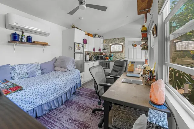 a living room with furniture