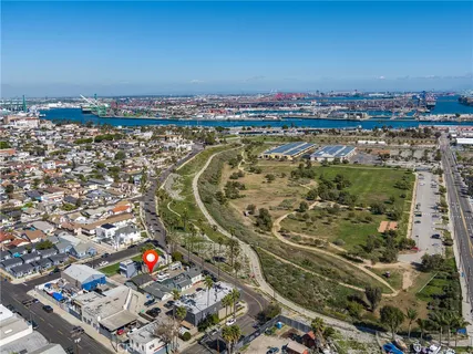 an aerial view of a city