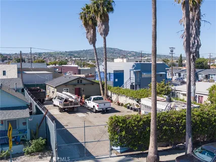 a view of a city from a patio