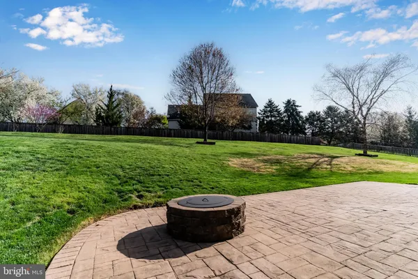 a view of a garden with an outdoor space