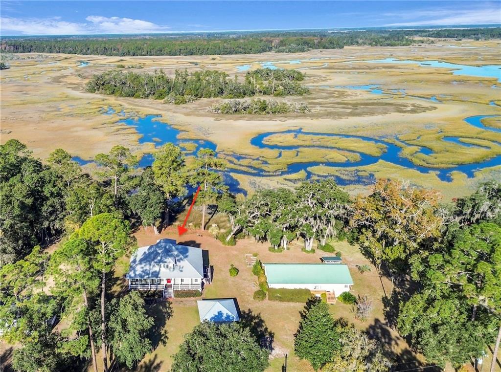 1261 Otter Slide Loop Townsend, GA 31331 - Photo 48 of 52 an aerial view of ocean with residential house and swimming pool