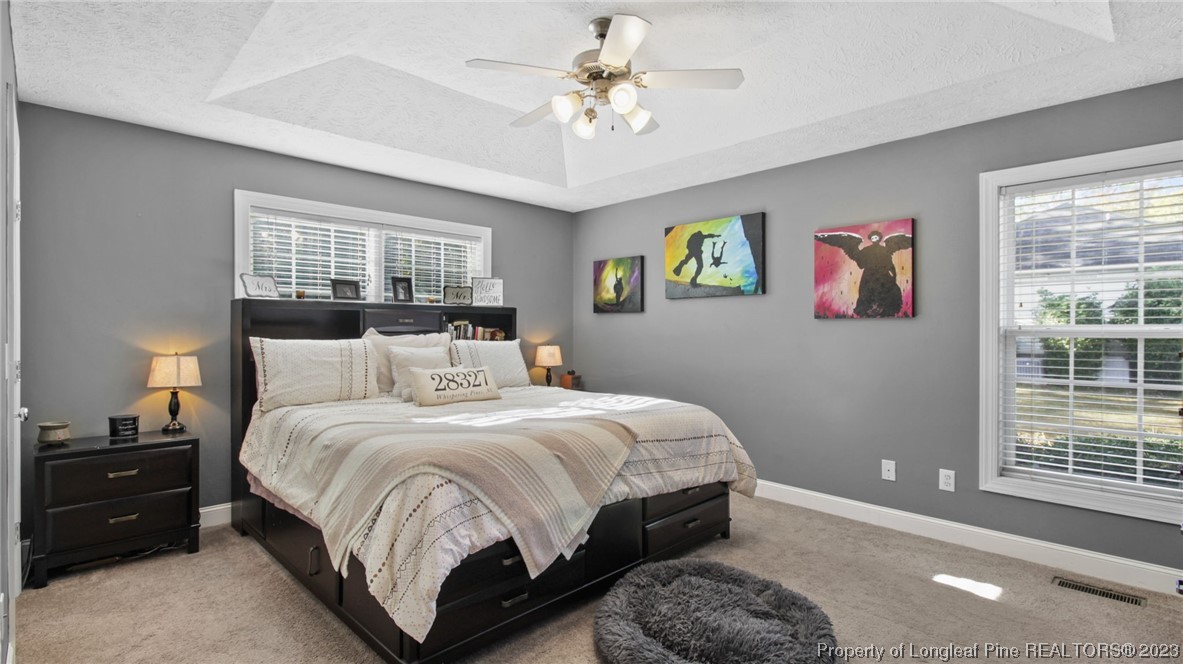 185 Russet Court Carthage, NC 28327 - Photo 22 of 32 a bedroom with a bed a dresser and painting on the wall