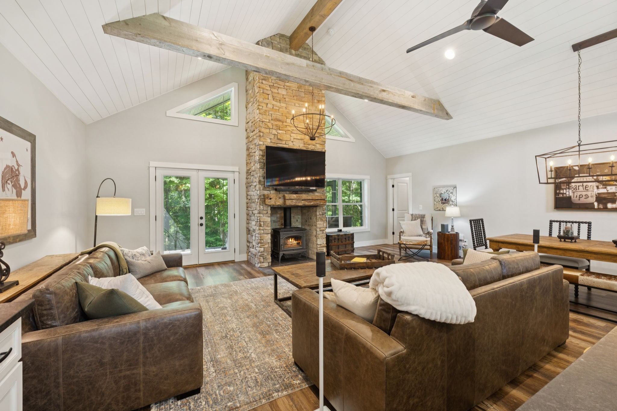 7903 Daugherty-Capley Road Primm Springs, TN 38476 - Photo 15 of 92 a living room with fireplace furniture and a flat screen tv
