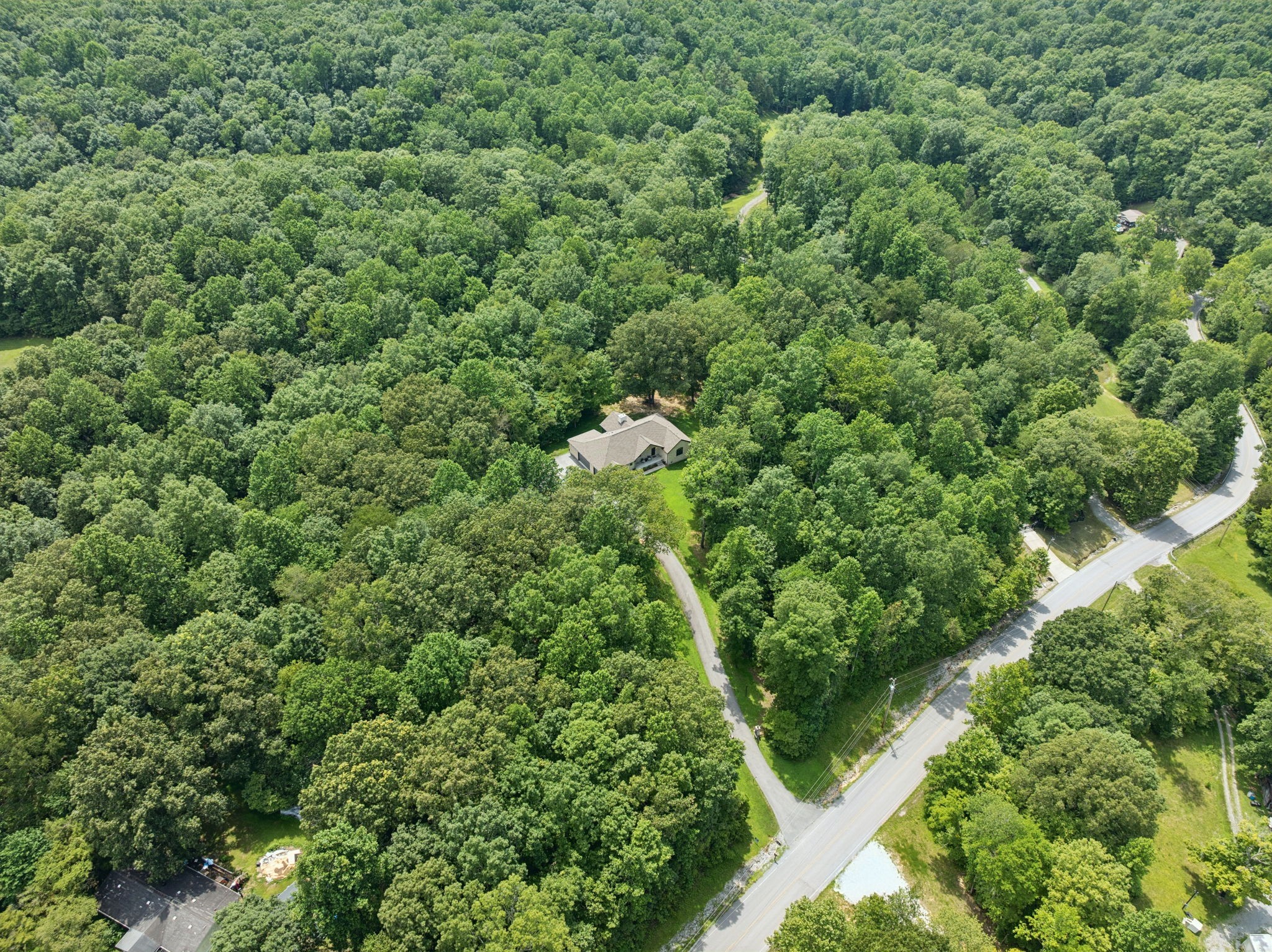 7903 Daugherty-Capley Road Primm Springs, TN 38476 - Photo 86 of 92 an aerial view of residential house with outdoor space and trees all around