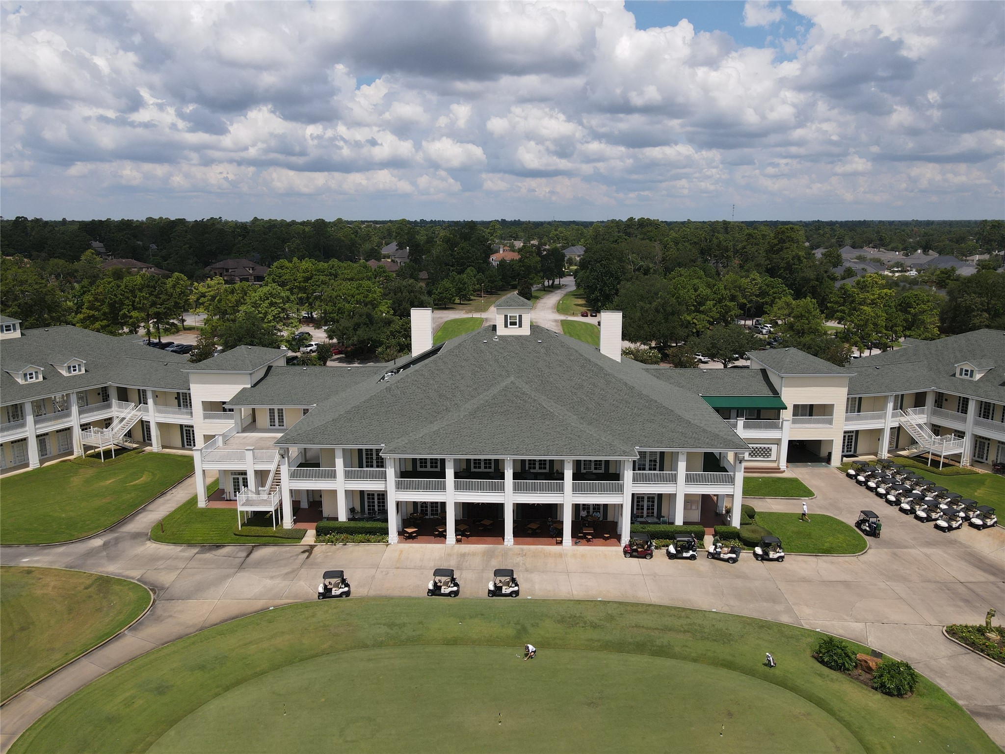 25718 Muirfield Bend Court Spring, TX 77389 - Photo 47 of 50 an aerial view of a house with swimming pool and garden