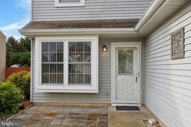a front view of a house with a window
