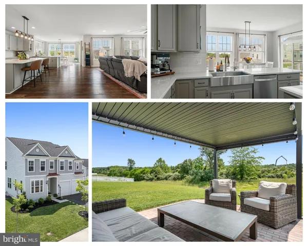 a view of a hallway with wooden floor and workspace