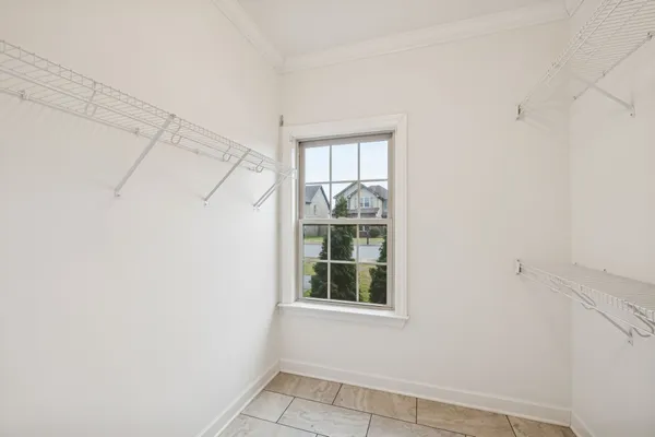 a view of a small space with window