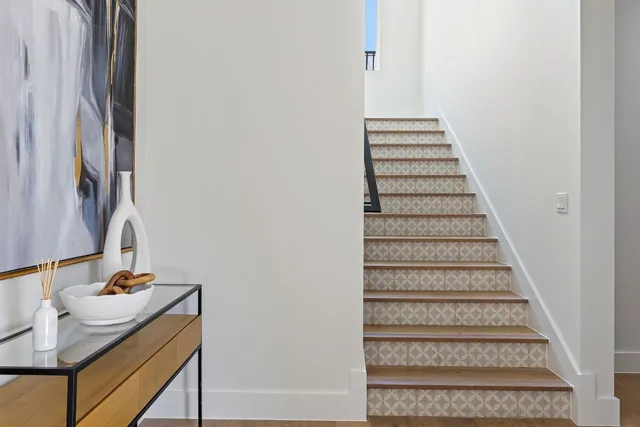 a view of hallway with washer and dryer