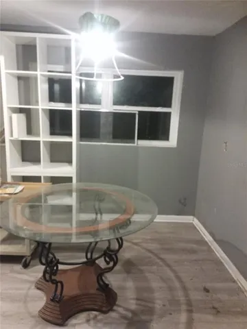 a room with a workspace