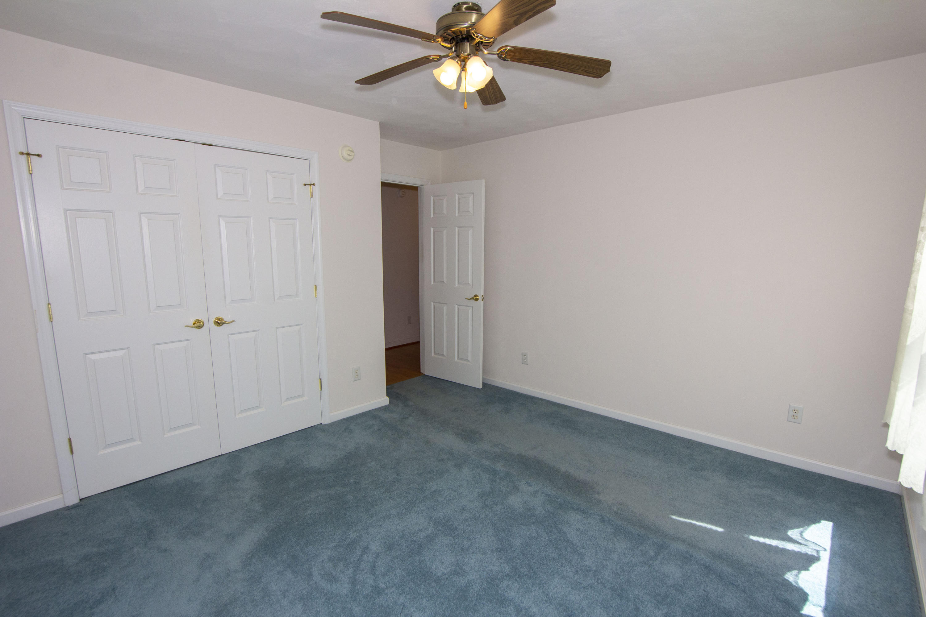 525 Mallard Point Road Wirtz, VA 24184 - Photo 23 of 38 an empty room with closet and a chandelier fan