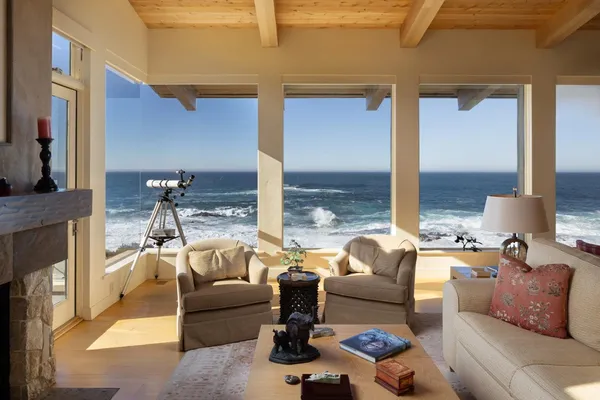 a view of a balcony with furniture