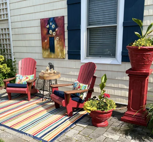 a outdoor living space with furniture