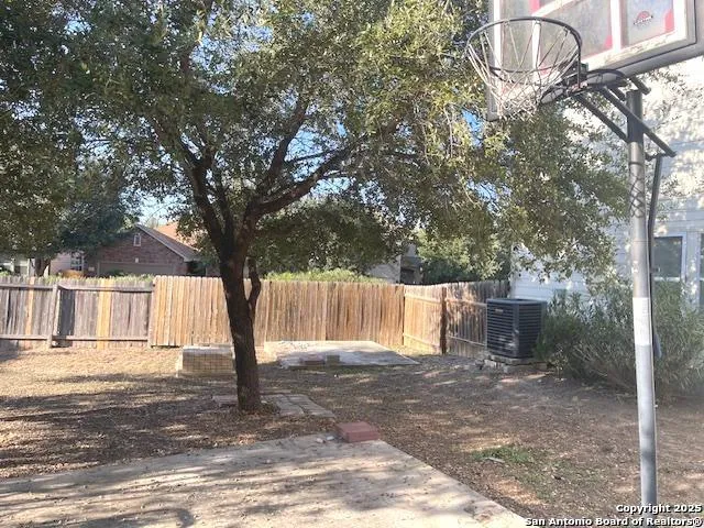 a view of backyard with tree