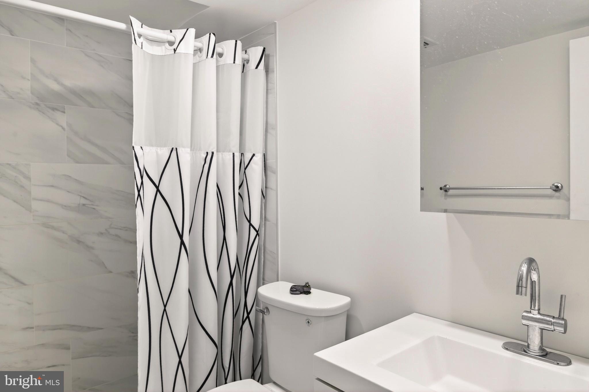 1245 4th Street Southwest, Unit E106 Washington, DC 20024 - Photo 8 of 33 a bathroom with a sink a toilet and shower