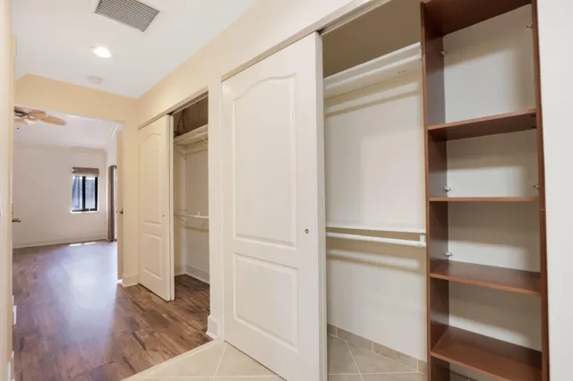 a view of entryway with wooden floor