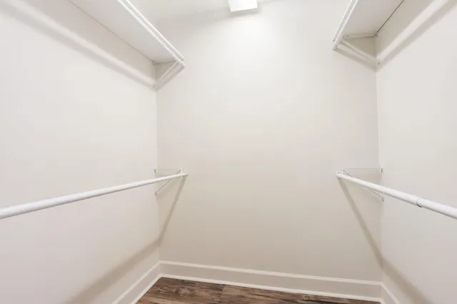 a view of small space with racks on the wall