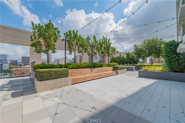a view of a terrace with sitting area
