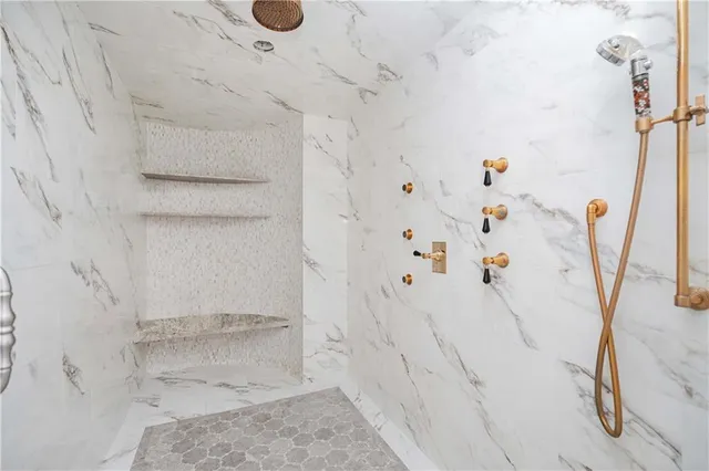 a bathroom with a shower