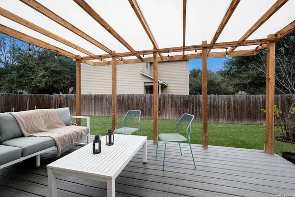 a view of outdoor space with seating
