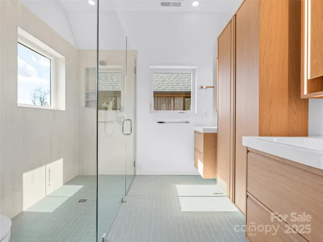 a bathroom with a shower