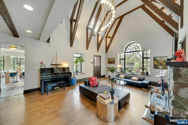 a living room with furniture