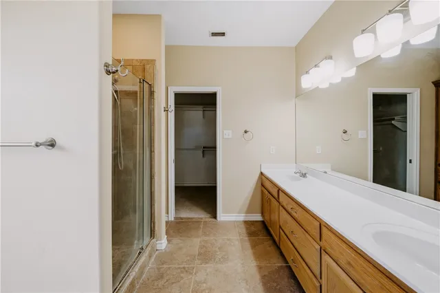 a bathroom with a shower