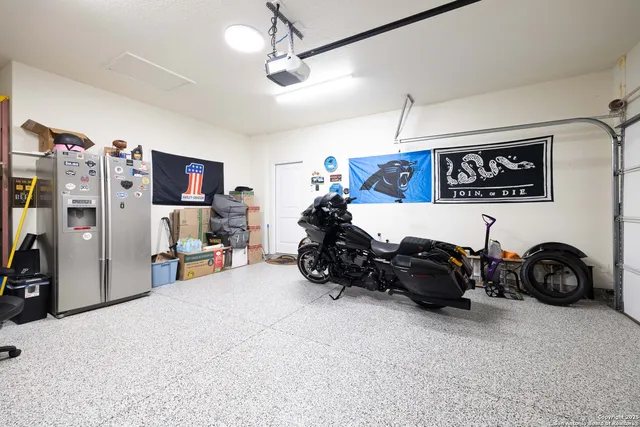 a patio with patio couch and table