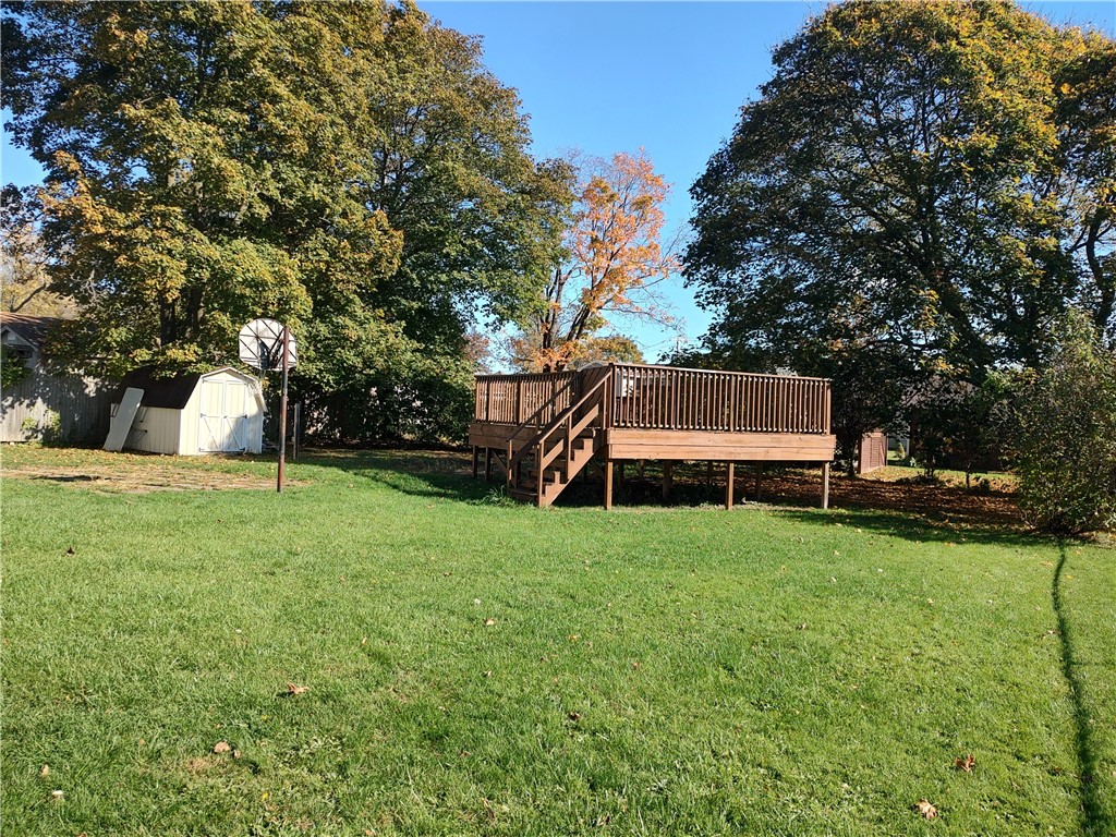 8 Maple Street Seneca Falls, NY 13148 - Photo 36 of 37 ~ Deck and Electric for Above Ground Pool
