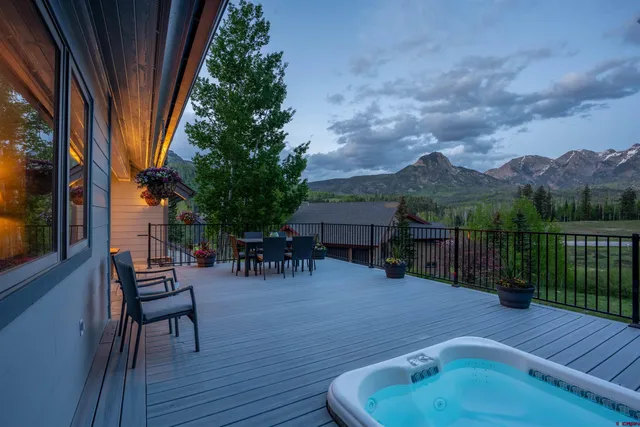 an aerial view of a house with a garden