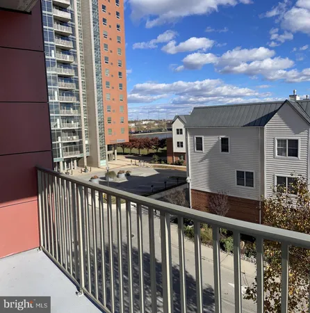 a view of city from a balcony