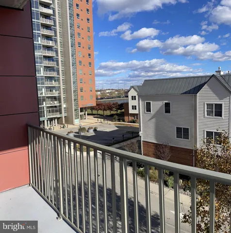 a view of city from a balcony