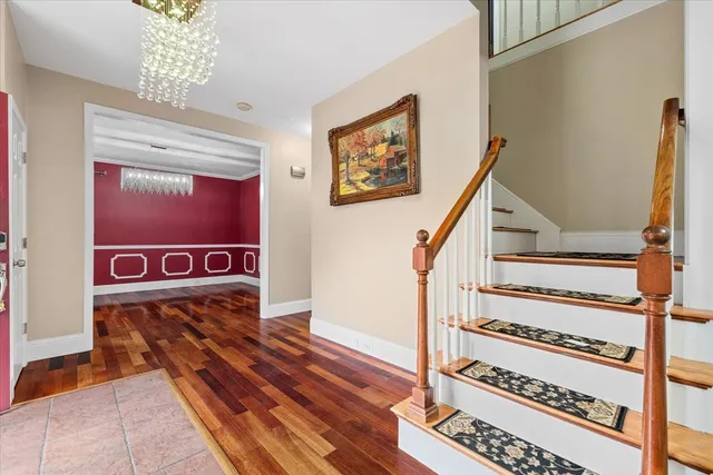 a view of an entryway with stairs