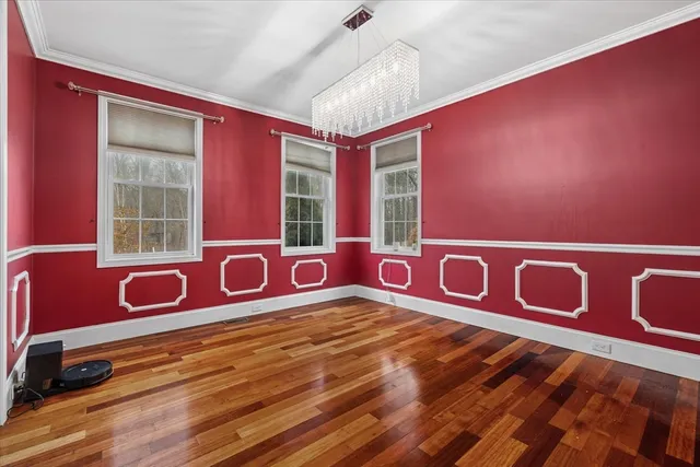 a view of a red sign board