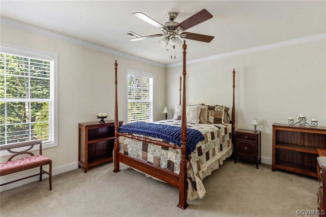 12811 Riverway Road Chesterfield, VA 23838 - Photo 33 of 50 a bedroom with a bed and a chandelier