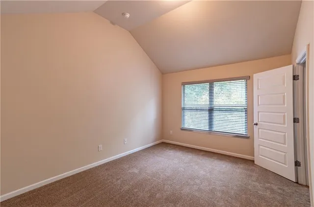an empty room with closet