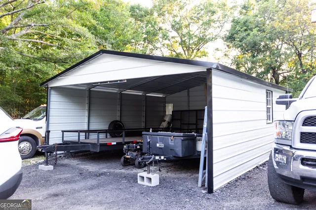 a view of a big yard with green space