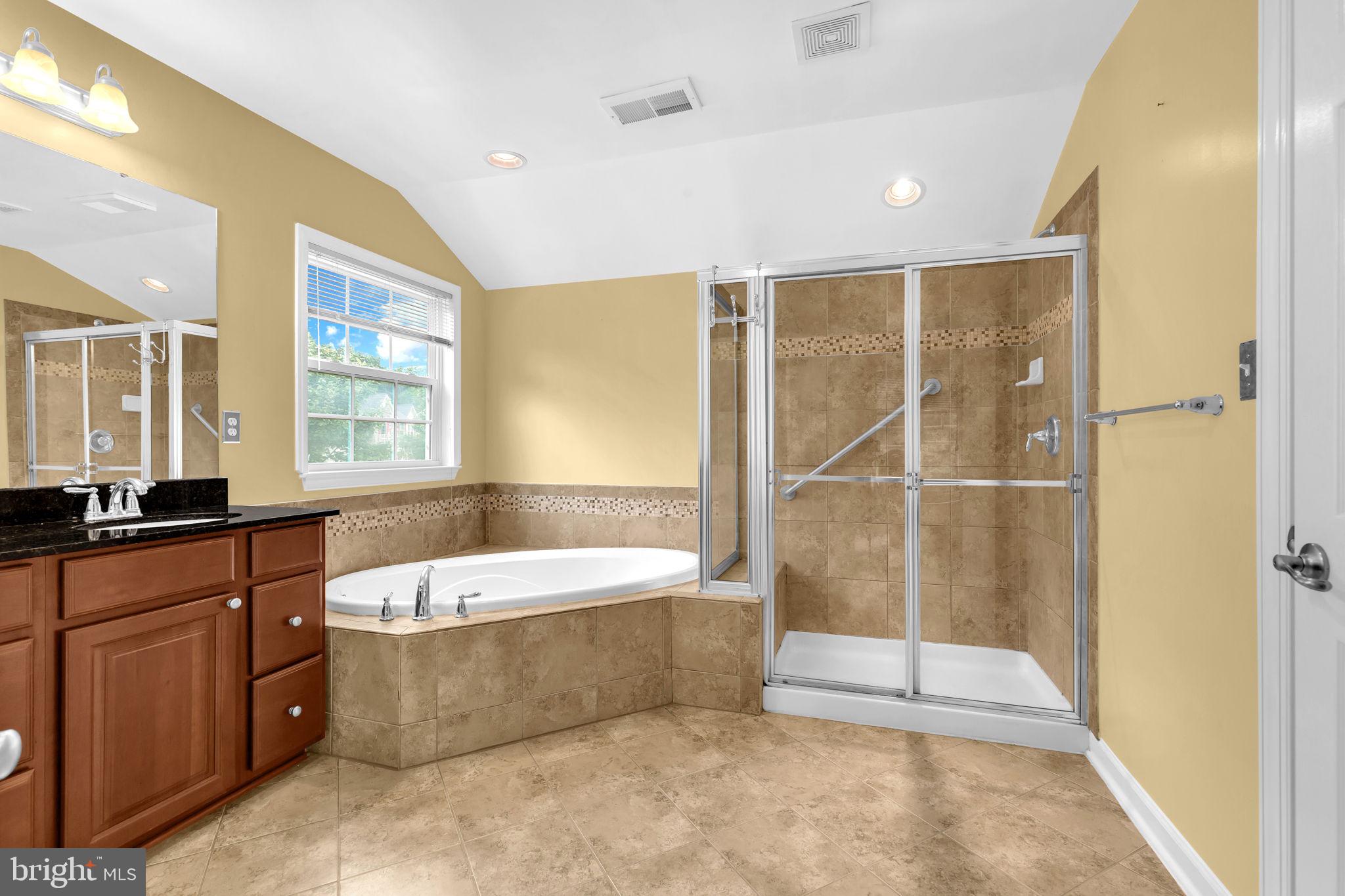906 Gladway Road Baltimore, MD 21220 - Photo 18 of 52 a bathroom with a tub a sink and a large mirror