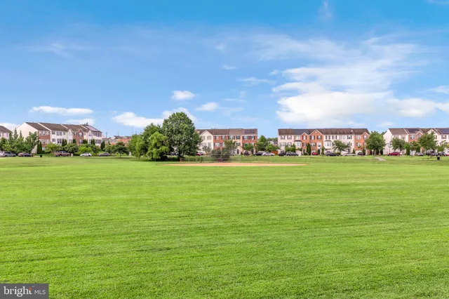 a view of a street with sitting area