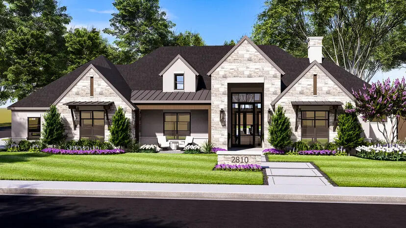 2810 151st Street Lubbock, TX 79423 - Photo 2 of 7 a front view of a house with a yard and potted plants