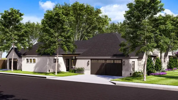 an outdoor view with patio