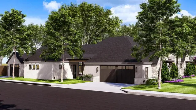 an outdoor view with patio