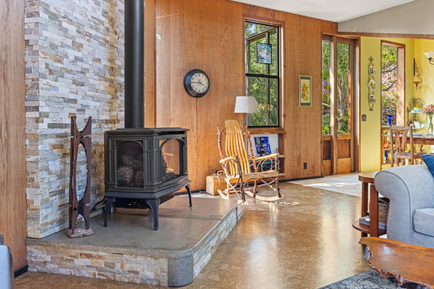 3405 Rio Road Carmel, CA 93923 - Photo 12 of 40 a living room with fireplace furniture and a fireplace