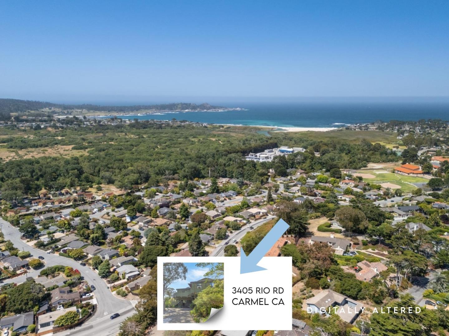 3405 Rio Road Carmel, CA 93923 - Photo 38 of 40 an aerial view of a city with lots of residential buildings