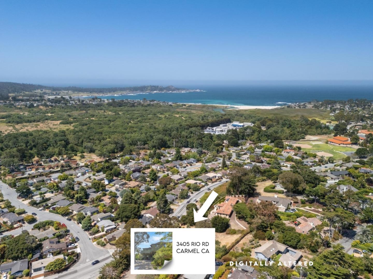 3405 Rio Road Carmel, CA 93923 - Photo 10 of 40 an aerial view of residential building and ocean