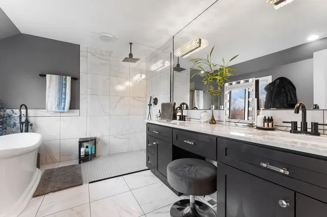 a bathroom with a shower