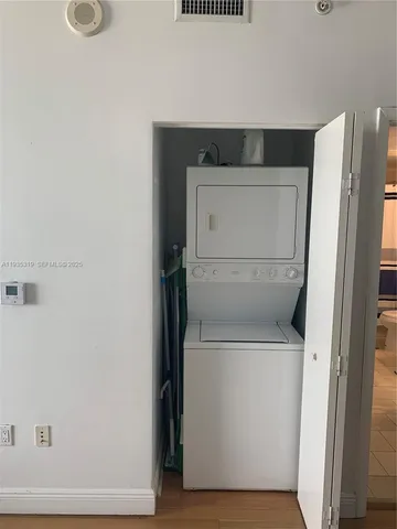 a utility room with a washer and dryer